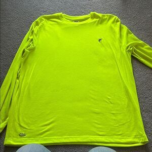 Men’s Fila neon Green Long Sleeve Performance Tee